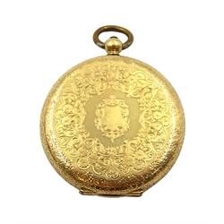  Early 20th century gold continental ladies pocket watch, stamped 18K  