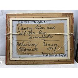 Arthur Terry Blamires (British 1930-): 'Causey Pike and Calf Close Bay - Derwent Water', oil on board signed, titled and dated 1997 verso 42cm x 62cm 