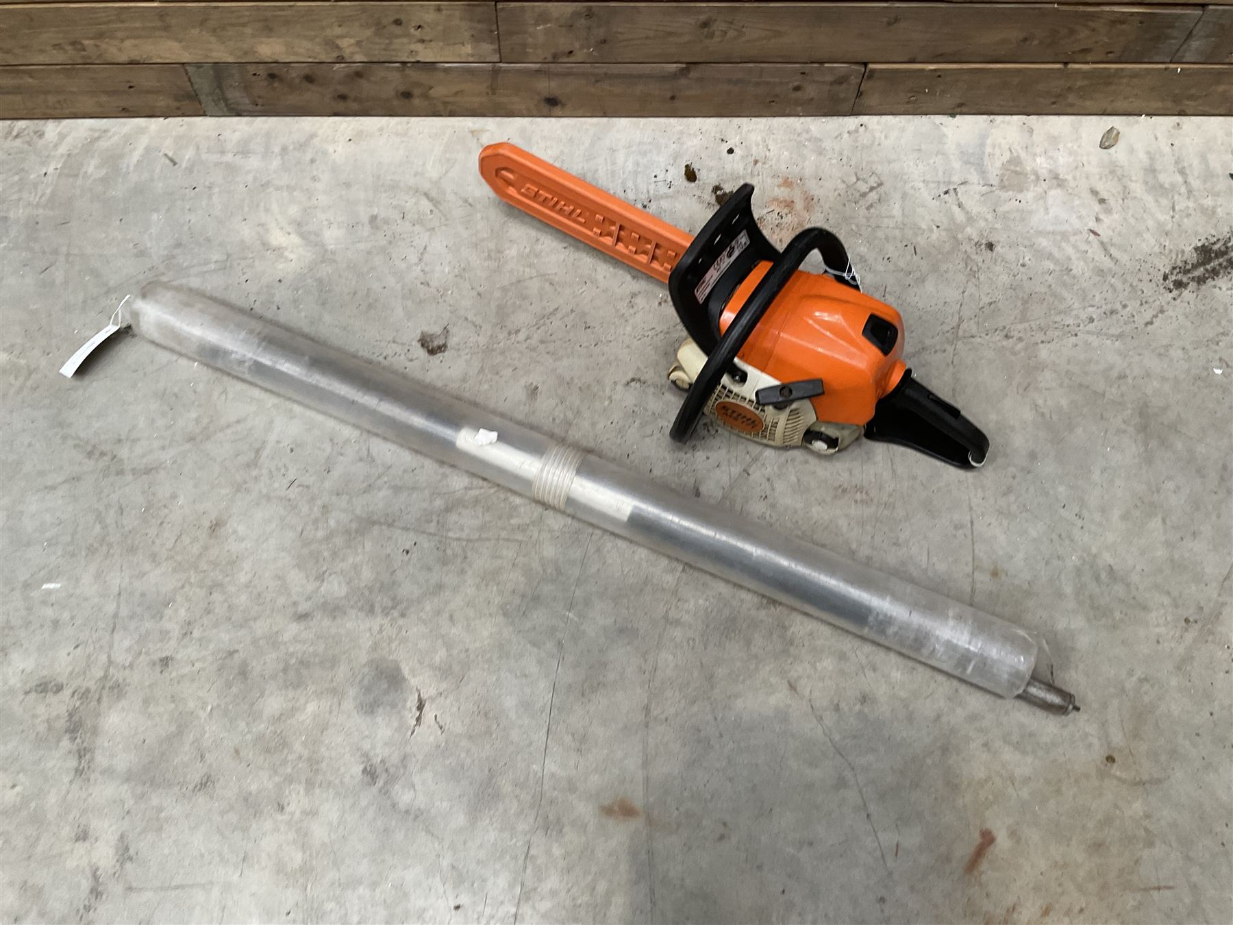 Stihl MS171 petrol chainsaw, and Stihl telescopic pole
