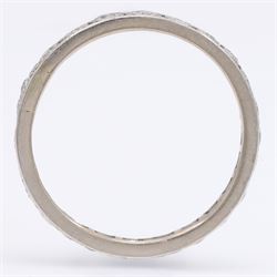 Palladium diamond full eternity ring, set with twenty-three round cut diamonds, total diamond weight approx 0.70 carat