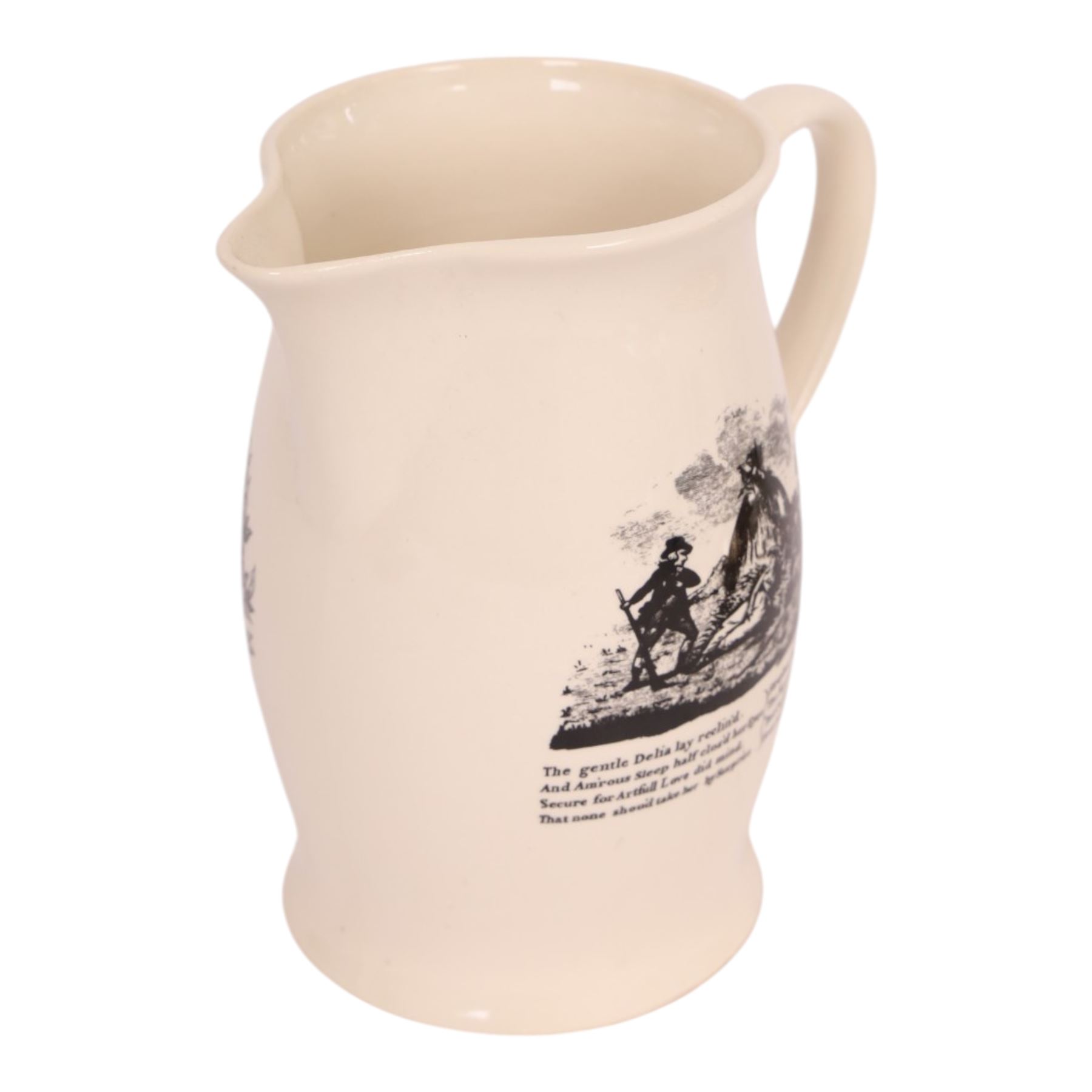 Royal Crown Derby The Yorkshire Rose plate, with certificate, together with Leeds Creamware jug, Matrimony and Courtship