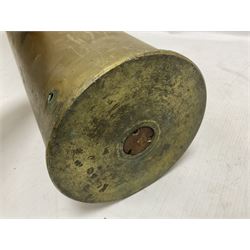 Large brass shell case, H70cm