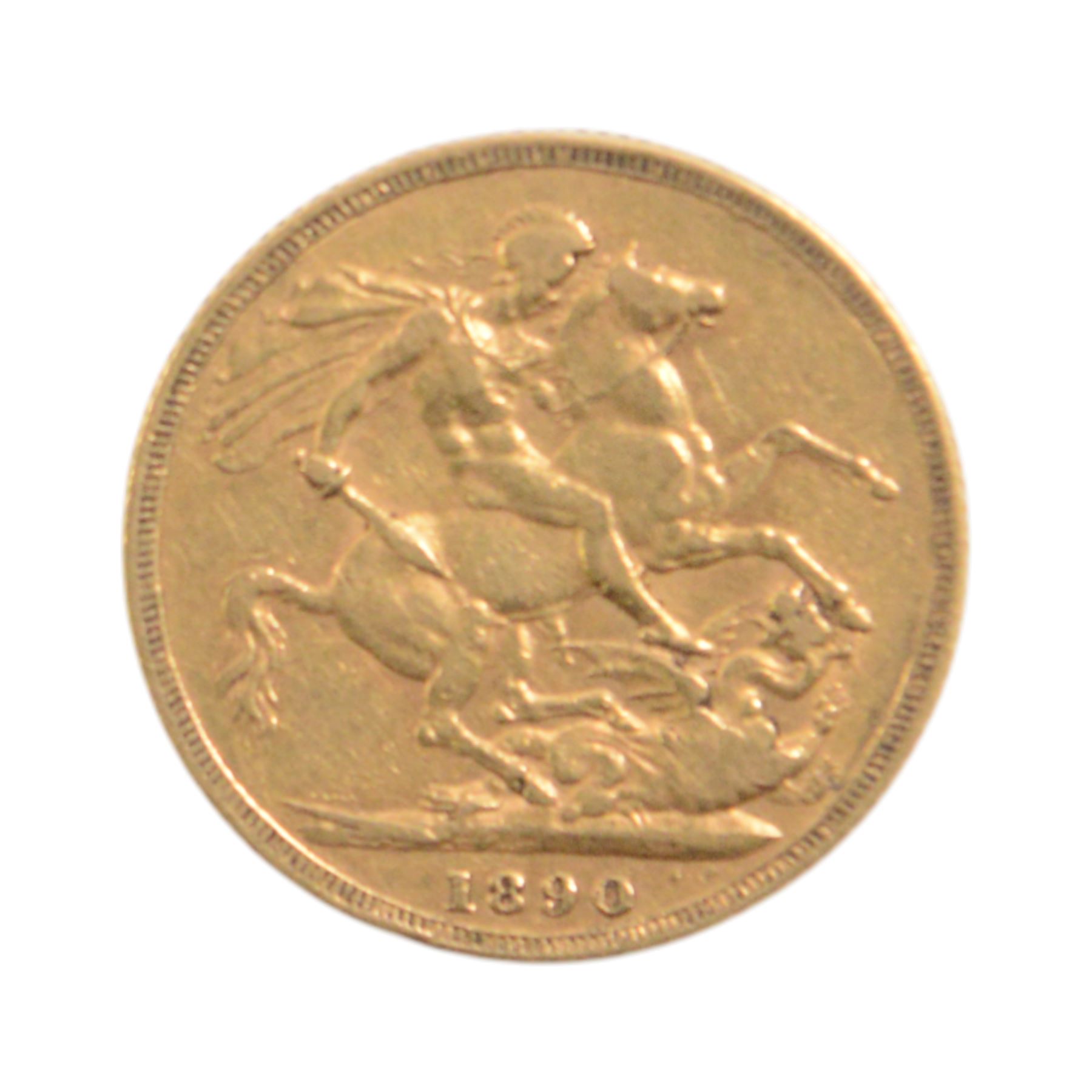 Queen Victoria 1890 gold full sovereign coin