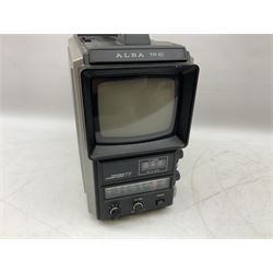 Alba TR10 Portable black and white TV with 3 band radio and Matsu travel clock radio