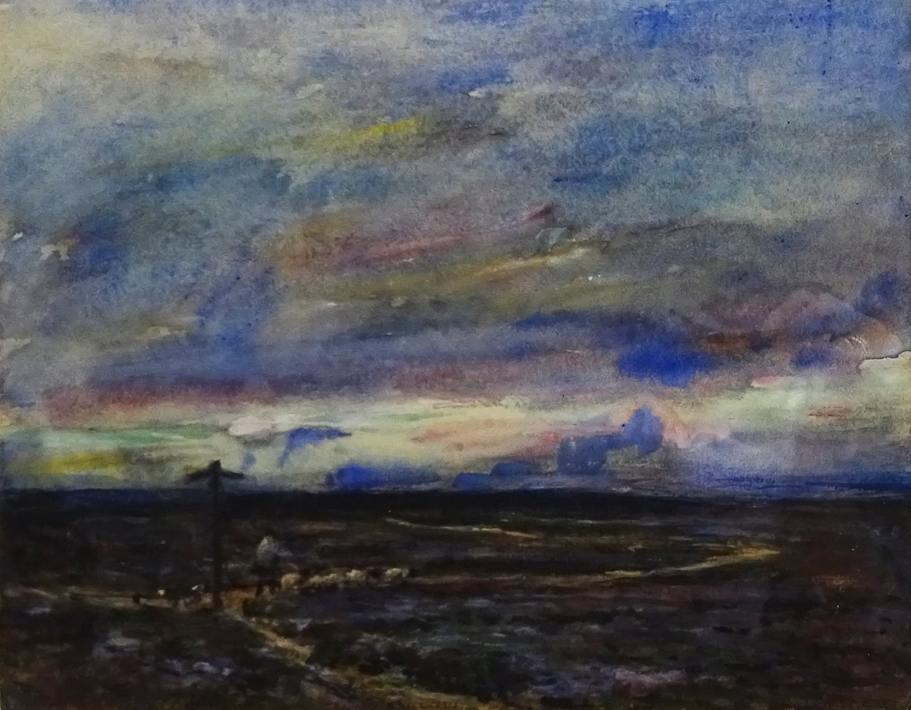 Rowland Henry Hill (Staithes Group 1873-1952): Moorland Cross Roads above Lealholm, watercolour signed and dated 1923, 24cm x 30cm

