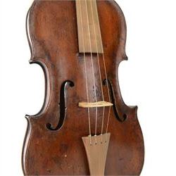 Violin - with a carved Lions head scroll and period style replacement fingerboard and fittings, in a later hard case, no bow, possibly from Germany or Bohemia.
Thought to have originated in the Tyrol region between Austria and Germany this design of scroll was very popular from the late 17th century onwards and well into the 19th century.