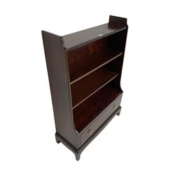 Stag Minstrel - mahogany open bookcase with drawer