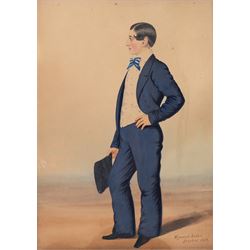 Patrick Wybrant (Irish 1816-1894): Portrait of a Dandy, watercolour inscribed 'Wybrant Artist Scarbro' and dated 1853, 28cm x 20.5cm
