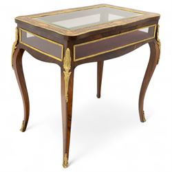 French Louis XV style marquetry and gilt bronze rosewood bijouterie table, early 20th-cent...