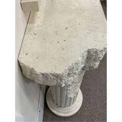 Cast architectural stone effect console table with mirror