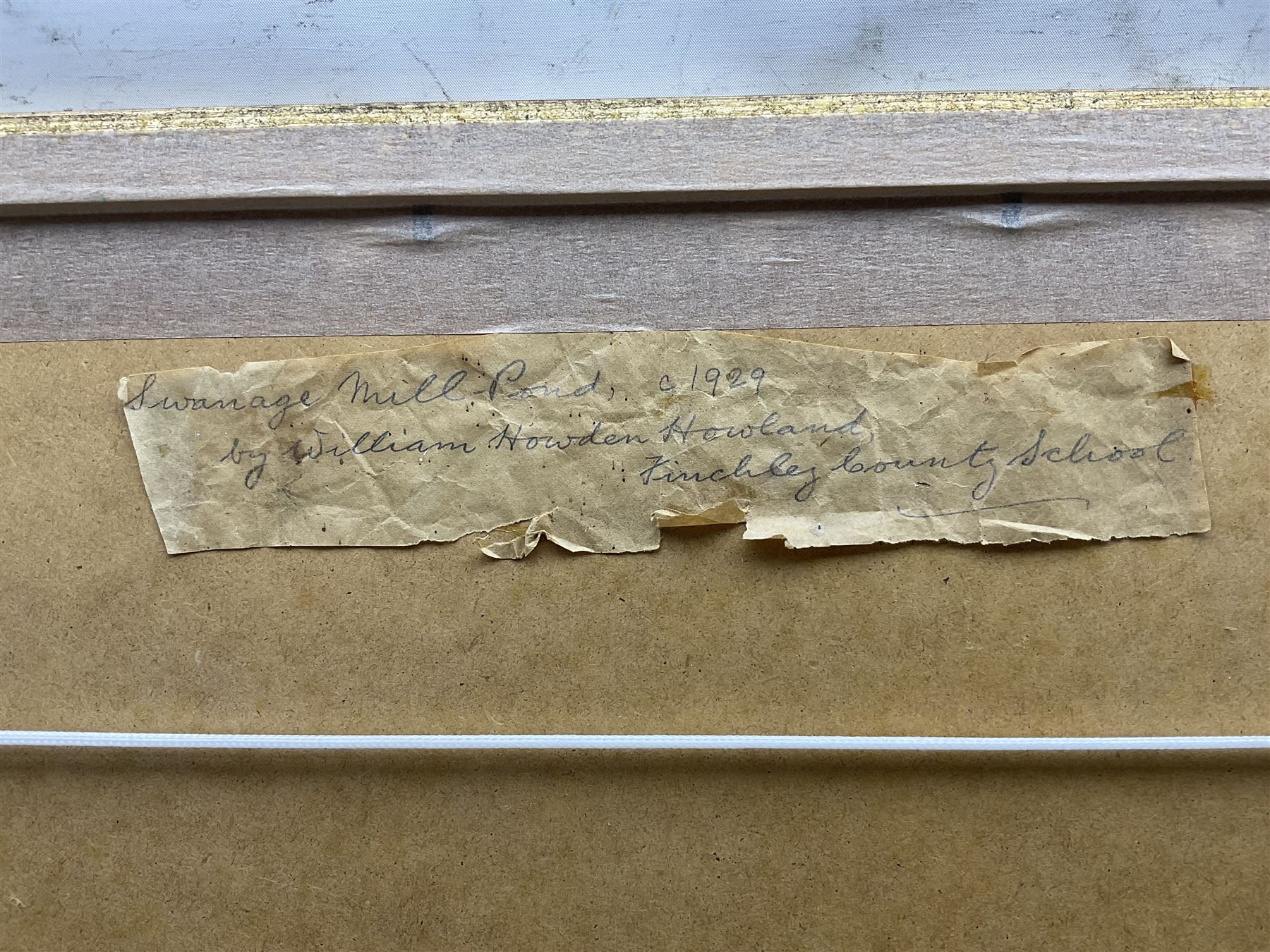 William Howden Howland (British Early 20th Century): 'View Across the Country from Minehead Somerset with Dunster Castle' and 'Swanage Mill Pond', pair watercolours signed with one dated 1929, titled on label verso 24cm x 37cm (2)