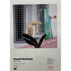 After David Hockney (British 1937-): 'David Hockney - Seven Paintings' - Tate Gallery Exhibition Poster, colour print 58cm x 41cm