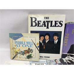 James Bond Casino Royale book signed by Daniel Craig, Judy Dench and other case members, together with Beatles book and Wing dust cover with spurious signature and other signed TV and sport memorabilia 