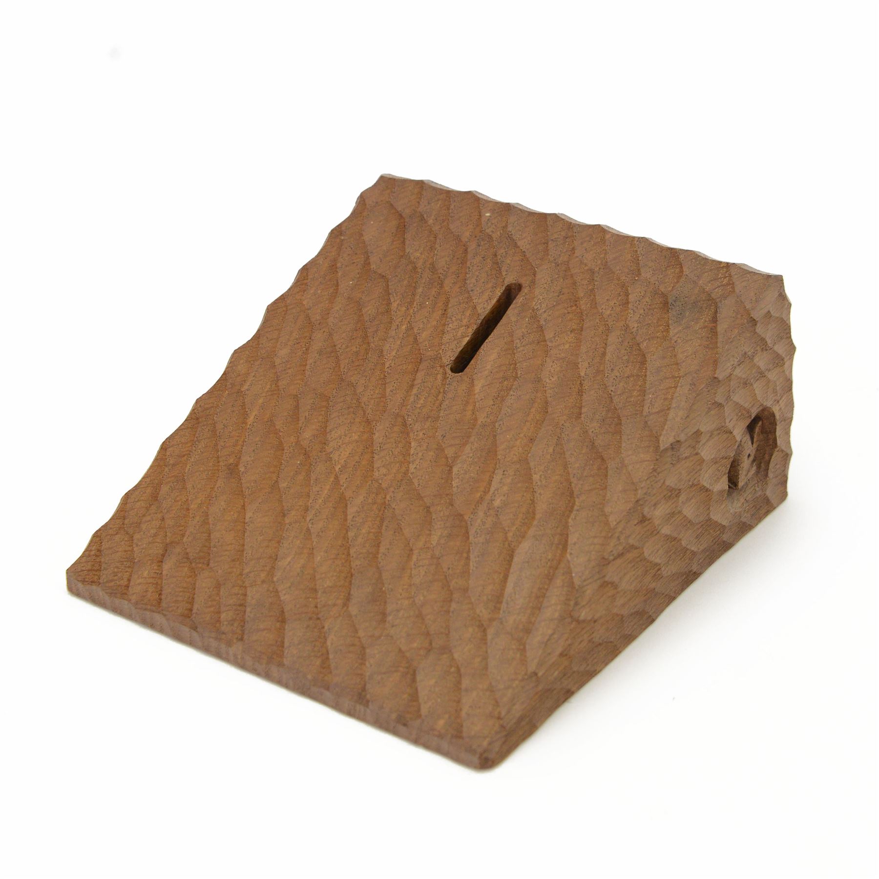 Mouseman - tooled oak money box, modelled as a wedge of cheese, carved with mouse signature, by the workshop of Robert Thompson, Kilburn