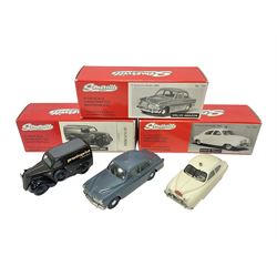 Somerville Models - three 1:43 scale die-cast vehicles comprising Volvo Amazon no.124, SAAB 92 ‘Rally’ 1950 no.119A, and Fordson 5CWT Van ‘Prontaprint’; in original boxes 