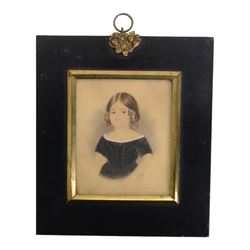 English School (late 18th-early 19th century)
Two portrait miniatures and a silhouette depicting members of the Chichester and Munden families of Arlington Court, Devon, comprising profile silhouette of Henry Chichester (1724–1799) of Northcote, Devon, and Northover, Somerset, a head and shoulder portrait upon ivory of the Reverend John Munden, who married Caroline Chichester of Arlington Court, and a three-quarter length portrait on paper of their daughter, Charlotte Munden, wearing a black dress with white neckline
Each within period frames of ebonised wood or silver
Silhouette oval 7cm x 6cm (overall 15cm x 12.5cm)

Provenance: By family descent from the Chichesters of Arlington Court, Devon; from the collection of Andrew Chichester Everitt.

This lot has been registered for sale under Section 10 of the APHA Ivory Act