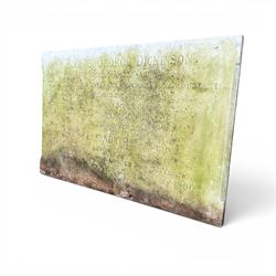 White marble remembrance plaque for Thomas and Elizabeth Dickinson of Naburn York