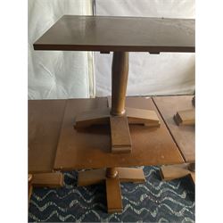 Four square walnut finish dining tables- LOT SUBJECT TO VAT ON THE HAMMER PRICE - To be collected by appointment from The Ambassador Hotel, 36-38 Esplanade, Scarborough YO11 2AY. ALL GOODS MUST BE REMOVED BY WEDNESDAY 15TH JUNE.