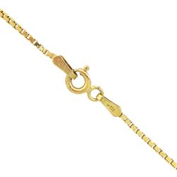 9ct gold square cut amethyst and white topaz pendant necklace, hallmarked