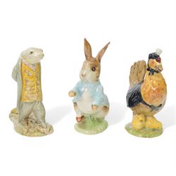 Seventeen Beswick figures, including Wind in the Willow figures; Badger, Frog, Mole and Ratty, Beatrix Potter figures; Sir Issac Newton, Mr Jackson, Mr Jeremy Fisher etc 
