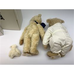 Steiff - limited edition 'Racing Driver' teddy bear wearing overalls with BMW and other logos and tag No.1813/2002, H13