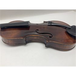 Czechoslovakian violin stamped LIZST c1920 with 35.5cm two-piece maple back and ribs and spruce top L59.5cm overall; in carrying case