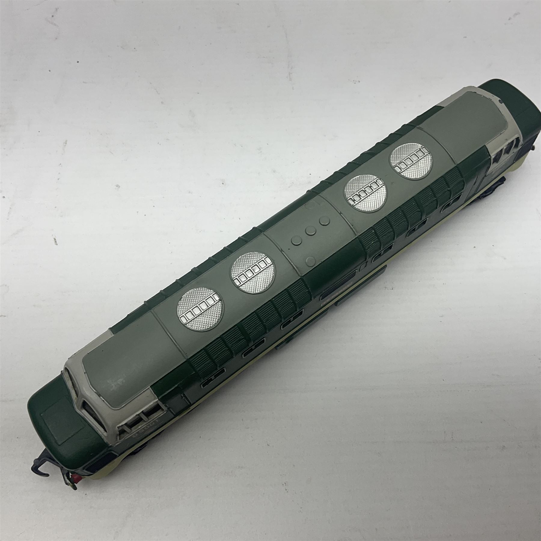 Hornby Dublo - 3-rail 3234 Deltic Type Diesel Co-Co locomotive 'St. Paddy' No.D9001 in BR two-tone green; in later unassociated plain box