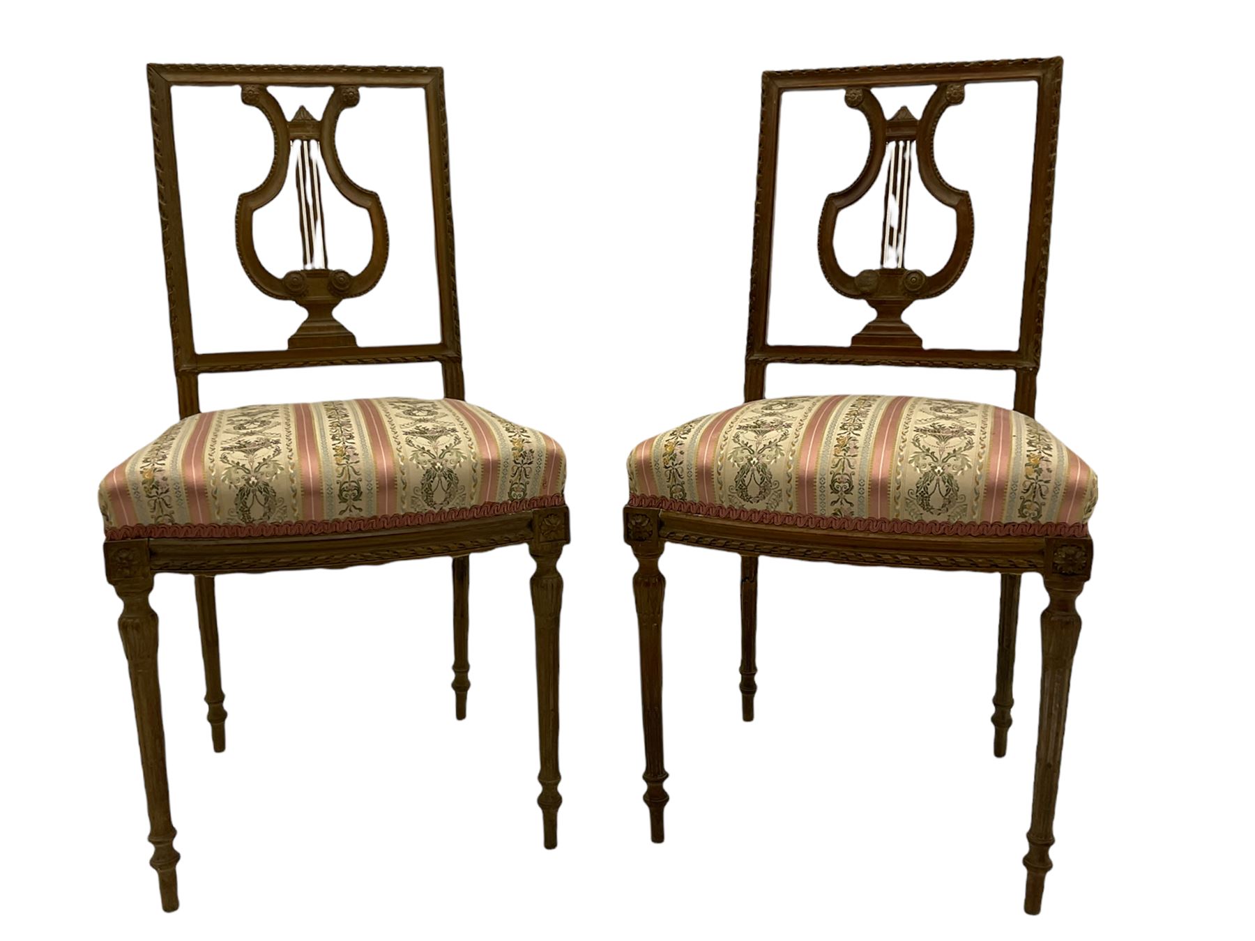 Pair of lyre back bedroom chairs 