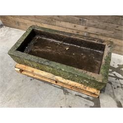 Large 19th century rectangular stone trough 