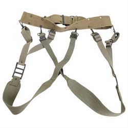 Indochine period French webbed belt and Y strap 