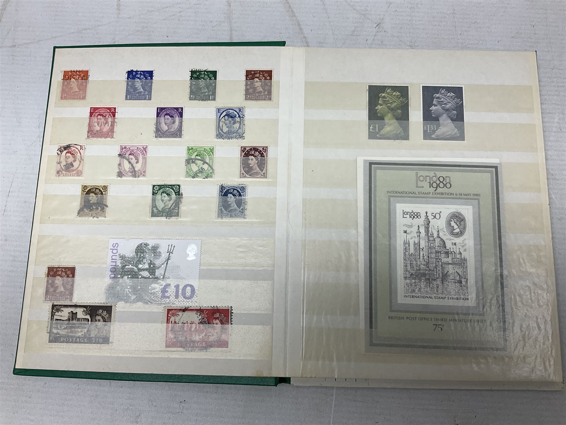 Stamps including Great British Queen Elizabeth II Royal Mail first day covers mostly with special postmarks, various mint pre and post decimal mint stamps, Isle of Man TT100 book by Mick Duckworth complete with stamps, World stamps etc, housed in various albums/folders and loose, in one box