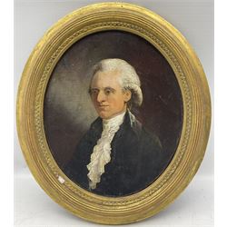 English School (Early 19th century): Portrait of a Professional Gentleman, oval oil on canvas unsigned 29cm x 24cm