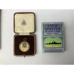 Framed WW2 'Special Order of the Day' poster date 24th May 1940 relating to Narvik in Norway; WW1 Princess Mary Christmas tin with quantity of uniform buttons; cigarette silk of the Prince of Wales in uniform; Royal Navy dinner menus, including HMS Daedalus Taranto forty-third, forty-fourth and forty-fifth anniversary dinners, 1983-1985, the wardroom mess summer ball, etc   