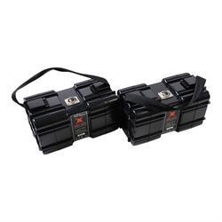 XB1-520 Block Battery Set, comprising two 14.4 volt 36Ah 520W block batteries, charger, two 4pin XLR cables and a D-Tap to 4pin cable