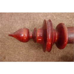  Two mahogany curtain poles, L180cm and 155cm  