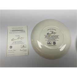 Two Wedgwood limited edition Clarice Cliff Design plates, comprising Poplar and House and Bridge patters, together with six Wedgwood limed edition Suzie Cooper The Art Deco Years, plates, all with certificates of authenticity, D21cm  