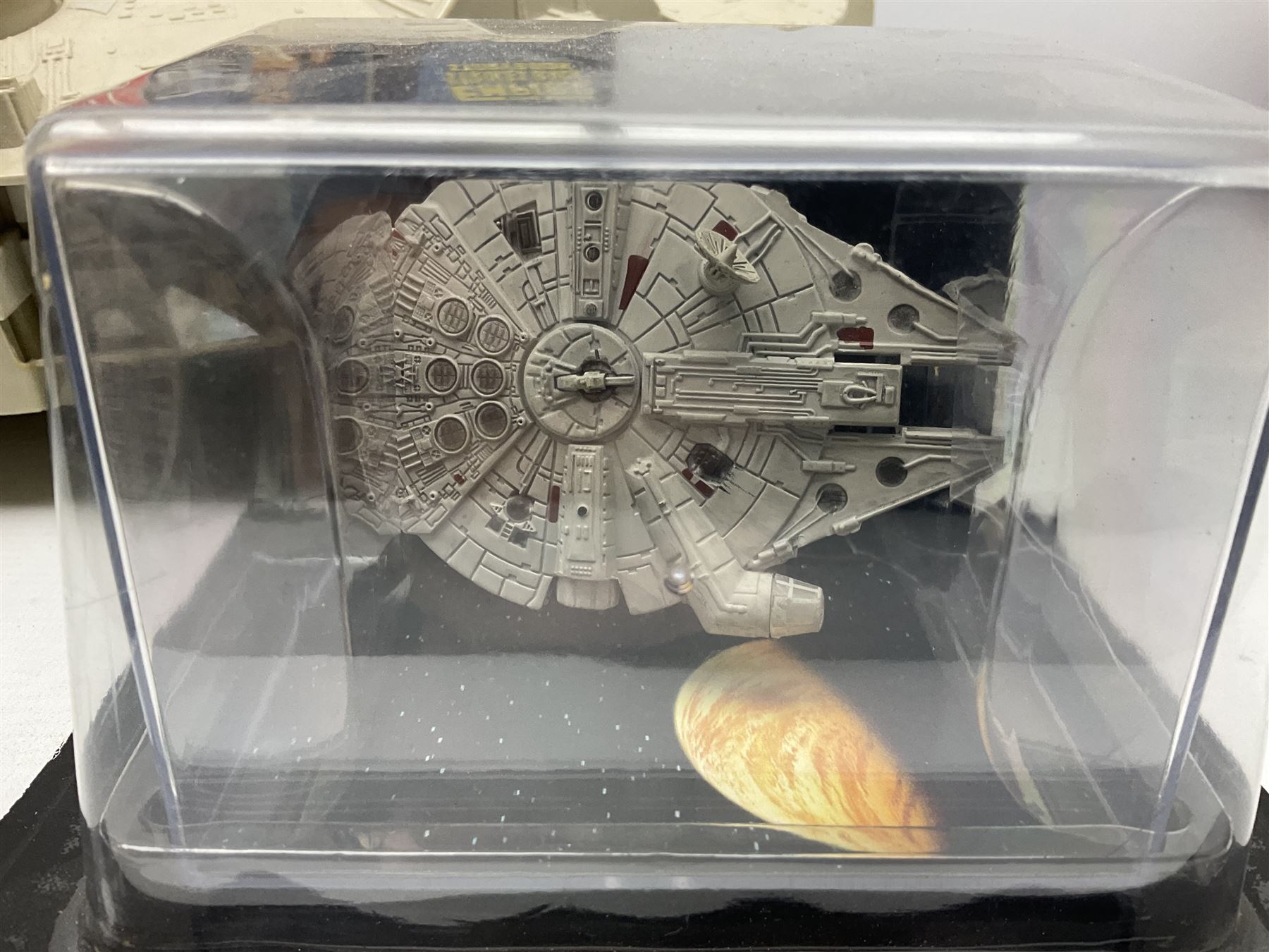 Star wars - Kenner Millenium Falcon spaceship with De Agostini boxed smaller model; X-Wing Fighter; and three story books on the original trilogy of films; together with other TV/Film related spacecraft; Mamod steam roller; assorted unboxed and playworn die-cast models etc