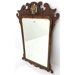 Chippendale style mahogany framed bevel edge mirror