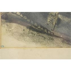 Guy Burn (British 20th Century). 'Polperro Harbour', mixed media signed and dated 1950, titled on The Leicester Galleries label verso 37cm x 47cm