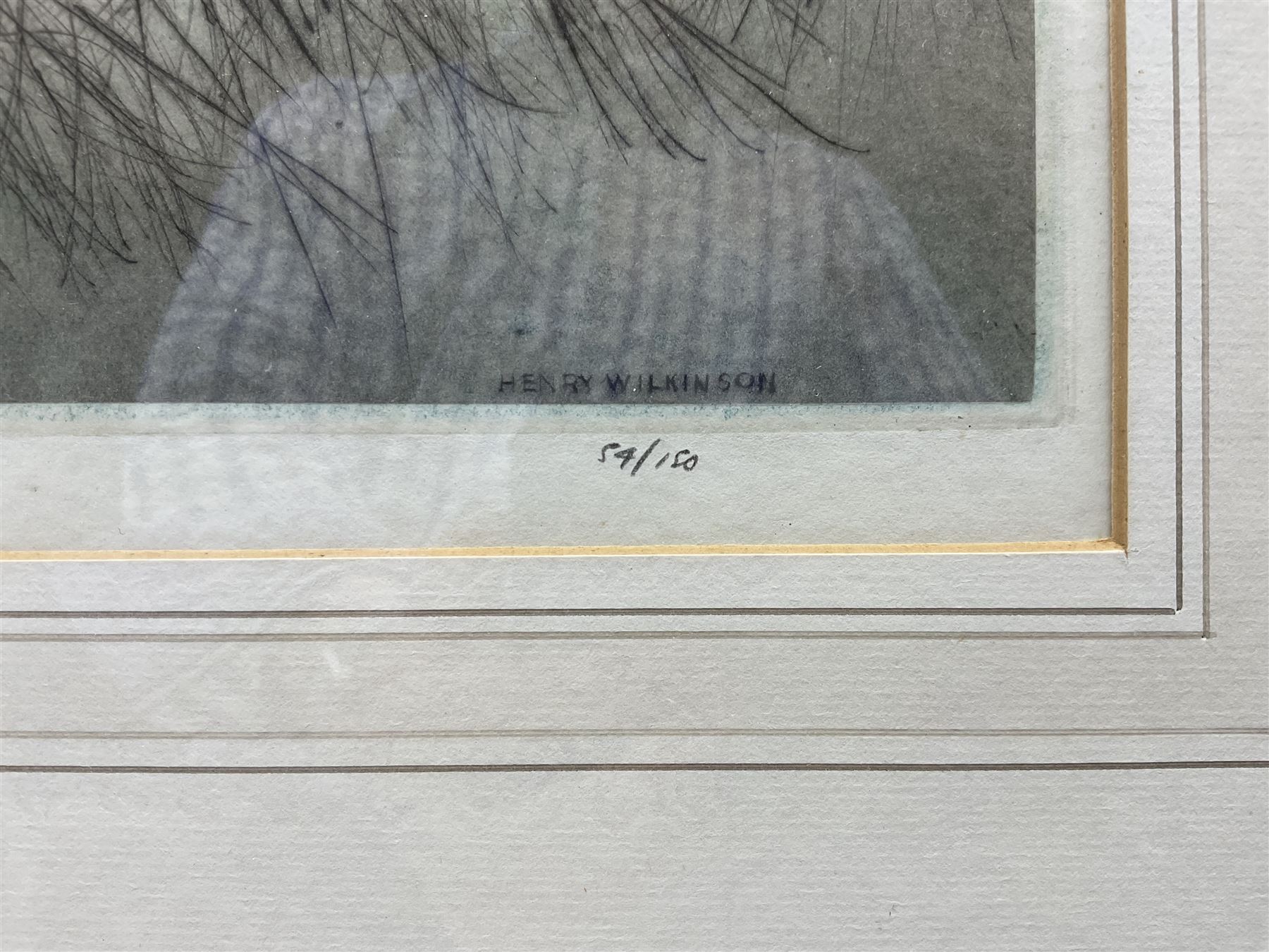 Henry Wilkinson (British 1921-2011): 'Yellow Labrador', coloured drypoint etching signed and numbered 54/150 in pencil 25cm x 34cm