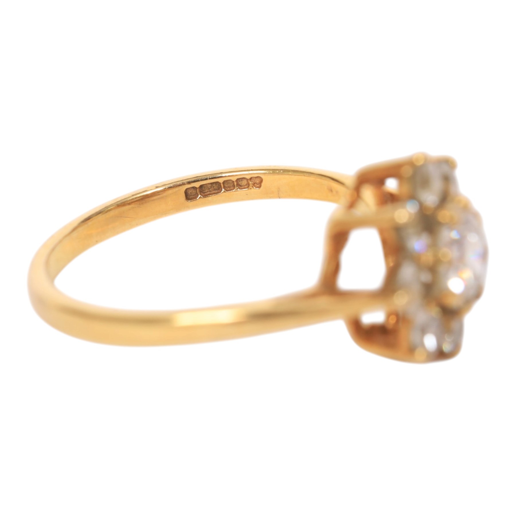 Two 9ct gold cubic zirconia rings, both hallmarked