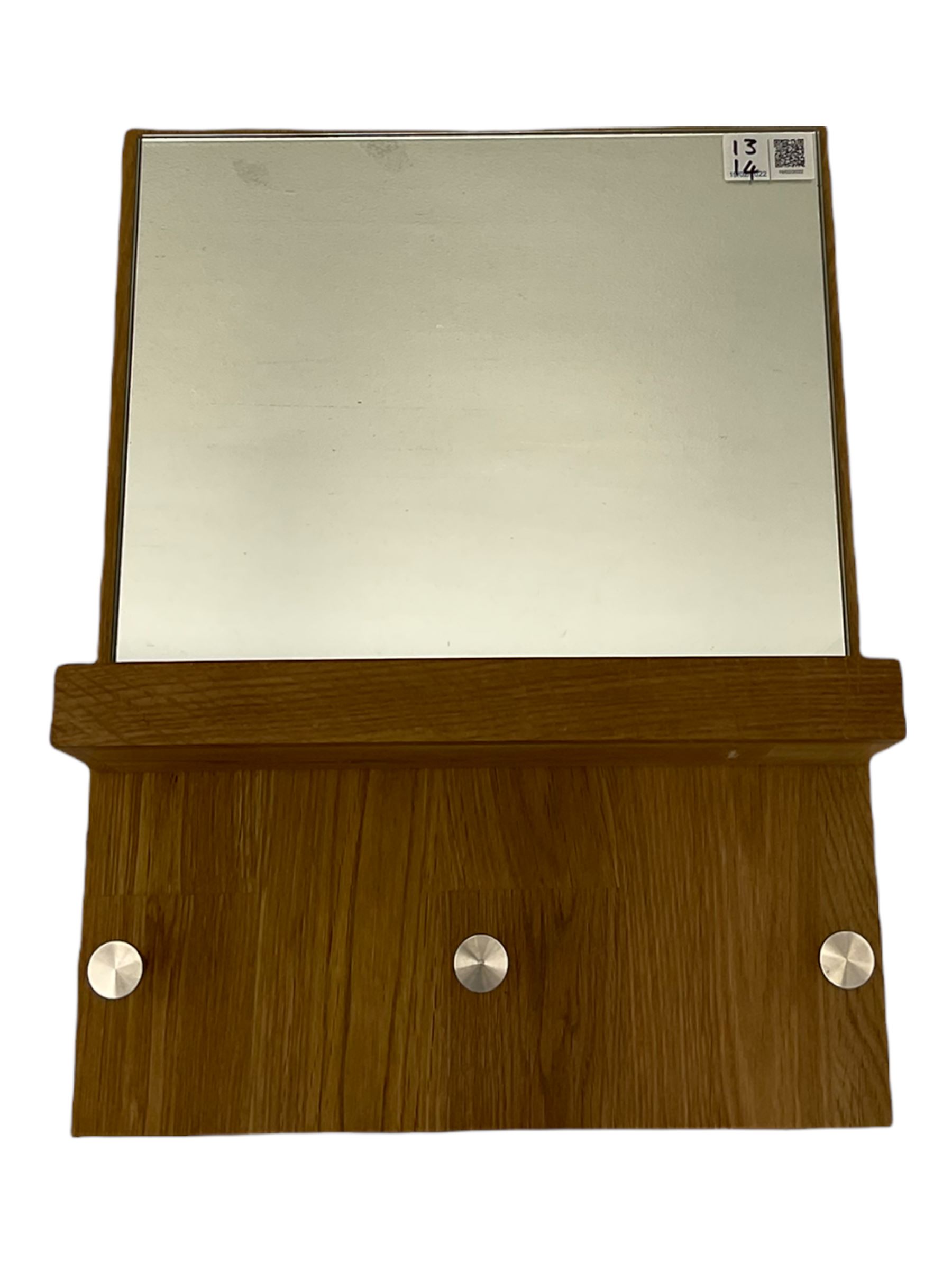 Futon Company - hallstand fitted with hooks and two shelves (W55cm, H181cm, D47cm), and a wall mirror with shelf and hooks (30cm x 40cm)