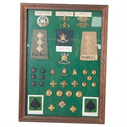 Six medals; Burma Star, Defence Medal, War Medal, 1939-45 Star, General Service Cross and National Service Medal, awarded to Captain Albert Edward Lattimore 2nd para Battalion the 3rd Madras Regiment, Indian Army, together with insignias other items relating to Madras Regiment, photographs and ephemera