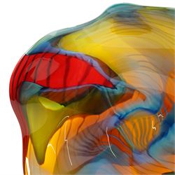 Peter Layton (British 1937-): 'The Arrival of Spring on the Wolds', large and impressive hand blown studio glass platter, signed to base, D60cm 
Provenance: purchased from the David Hockney 'Bigger Picture' exhibition at the Royal Academy in 2012 as part of a series.
Notes: Layton was a fellow student and close friend of Hockney.