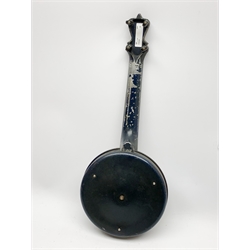 Jolli Joe ukulele by The U.K. Uke Co., made from navy blue painted white metal L55cm