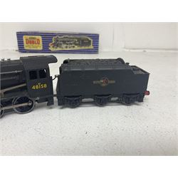 Hornby Dublo - 3-rail Class 8F 2-8-0 freight locomotive no.48158 with tender, Duchess Class 4-6-2 ‘Duchess of Montrose’ locomotive no.46232, Class 4MT Standard Tank 2-6-4 locomotive no.80054, all in original boxes; and Class N2 0-6-2 Tank locomotive no.69567, without box (4) 