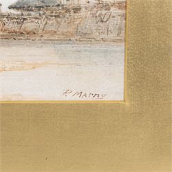 Paul Marny (French/British 1829-1914): Harbour Scenes, near pair watercolours signed, approx 16.5cm x 44.5cm each (2)