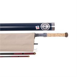 Four fishing rods, comprising Orvis Graphite 15ft 3, Thomas & Thomas 15ft, Bruce & Walker Cordon Bleu 15ft and Bruce & Walker 16ft 6in