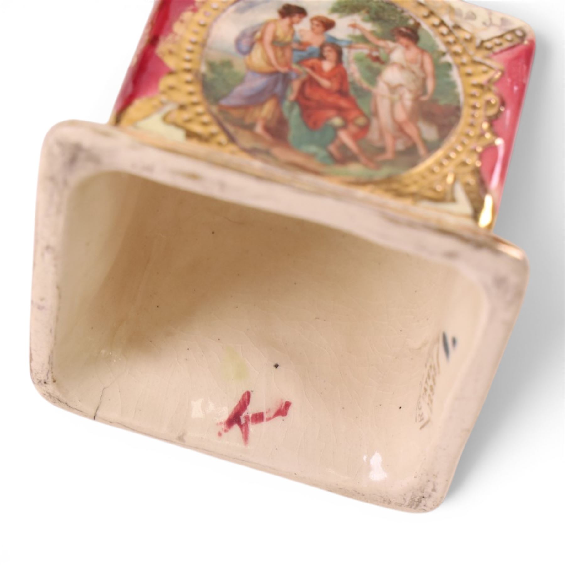 Pair of Royal Vienna twin handle vases with covers the central panel with shepherdesses together with another pair 