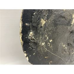 Justin Mathieu; oval high relief plaque depicting a battle scene, within frame H36cm